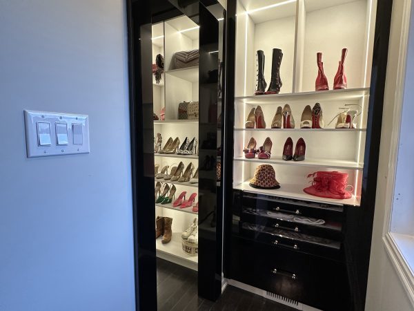 Elegant shoe and handbag display